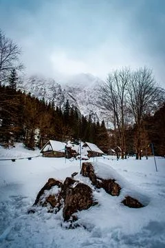 A winter mountain landscape 스톡 사진