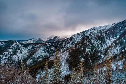 A winter mountain landscape Foto stock