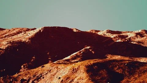 Winter Mountain Landscape at sunset Stock Illustration