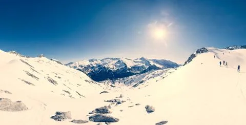 Winter mountain panorama. Stock Photos
