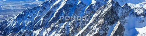 Winter mountain panorama. Stock Photos