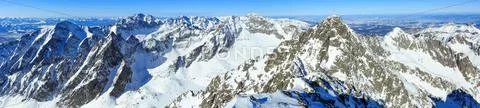 Winter mountain panorama. Stock Photos