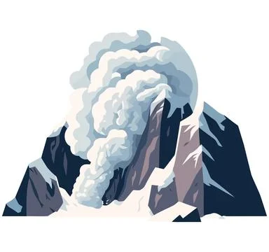 Winter mountain peak design Stock Illustration