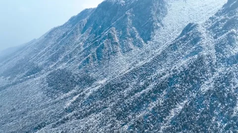 Winter Mountain Ranges Heavy Snow Accumulation 4k Aerial Stock Footage 321046259