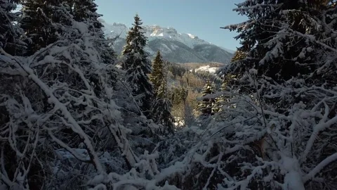 Winter mountain reveal 2 Video stock 146265179