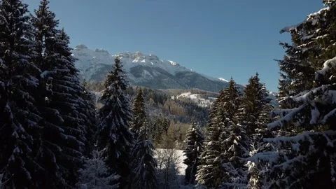 Winter mountain reveal Video stock 146265189