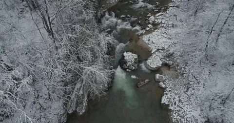 Winter mountain river Stock Footage 85435268