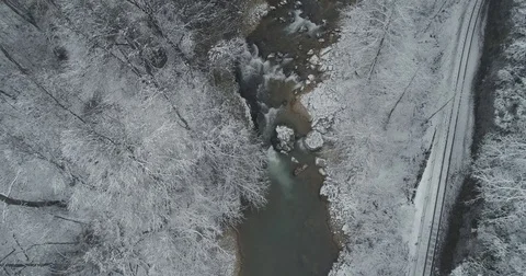 Winter mountain river Stock Footage 85435671