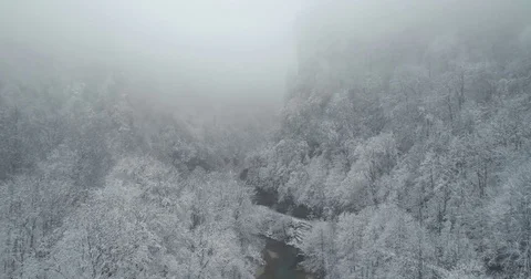 Winter mountain river Stock Footage 85435799