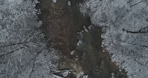 Winter mountain river Stock Footage 85435906