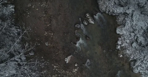 Winter mountain river Stock Footage 85436037