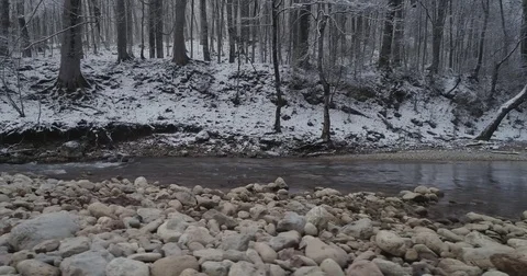 Winter mountain river Stock Footage 85437101