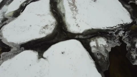 Winter mountain river before the onset of spring. Winter landscape Stock Footage 151090259