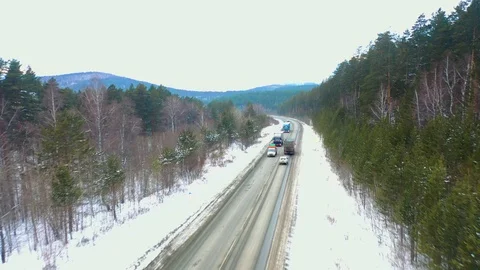 Winter mountain road Stock Footage 120200886