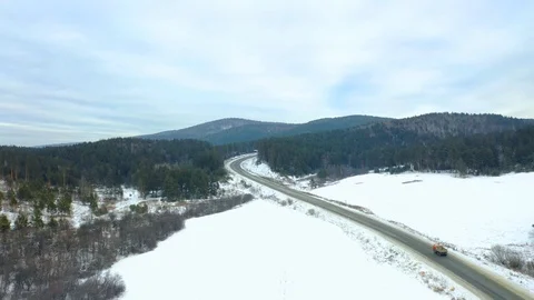 Winter mountain road Stock Footage 120200895