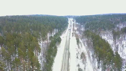 Winter mountain road Stock Footage 120201216