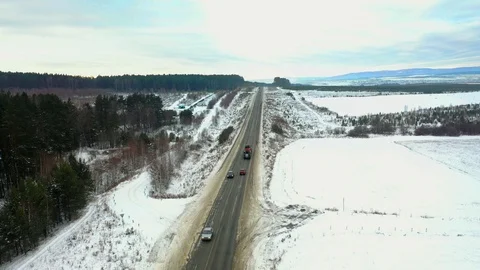 Winter mountain road Stock Footage 120201317