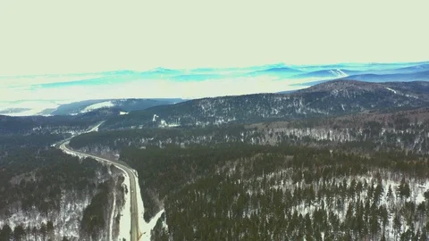 Winter mountain road Stock Footage 120201464