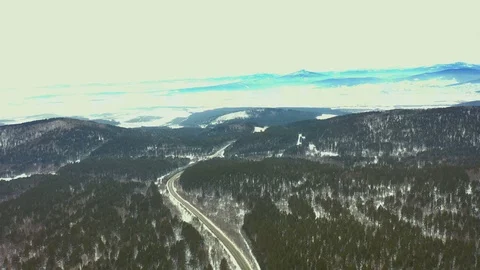 Winter mountain road Stock Footage 120201478