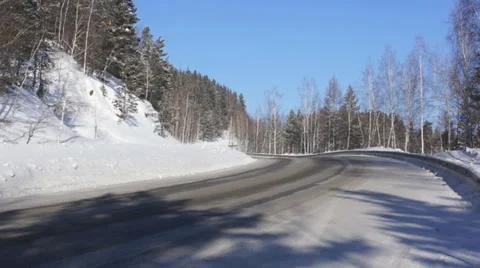 Winter Mountain Road M-54 (03) Stock Footage 34667546