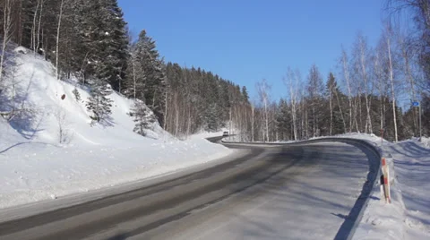 Winter Mountain Road M-54 (01) Stock Footage 34668264