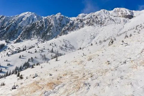 Winter mountain scenery Stock Photos