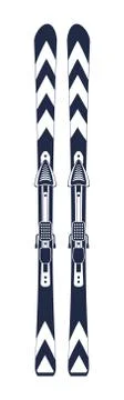 Winter mountain skis isolated vector icon Illustrazione stock
