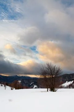 Winter mountain sky Stock Photos
