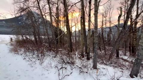 Winter Mountain with Snow-Covered Stock Footage 297097382