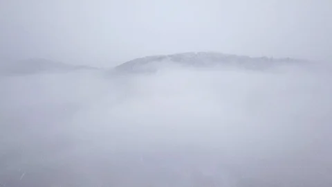 Winter mountain snowy forest in the clouds Stock Footage 123365086