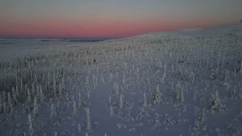 Winter mountain at sunrise Stock Footage 228477812