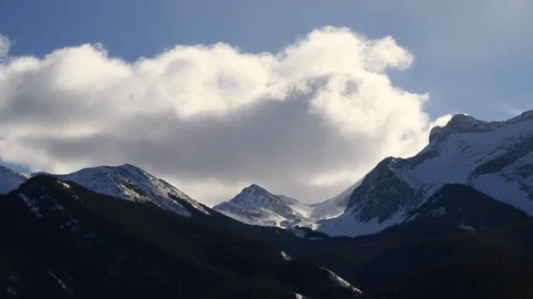 Winter Mountain Time lapse, Jasper National Park, Canada Stock Footage 124867806