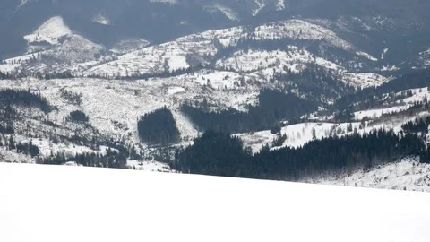 Winter in mountain, vertical panorama. Stock Footage 72831477