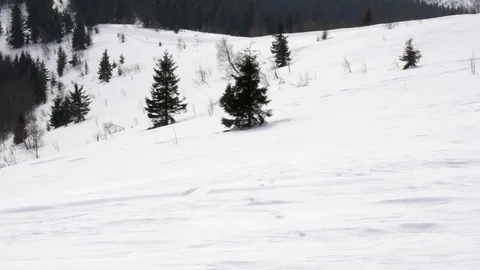 Winter in mountain, vertical panorama. Stock Footage 72900915