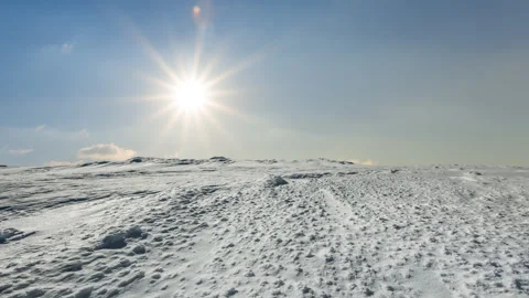Winter mountainlandscape at the sunset time lapse scene Vídeos de archivo 307937050