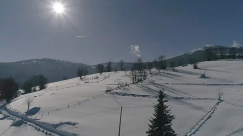 Winter mountains 4k aerial Stock Footage