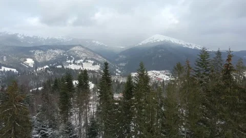 Winter mountains and forest Stock Footage 148162892