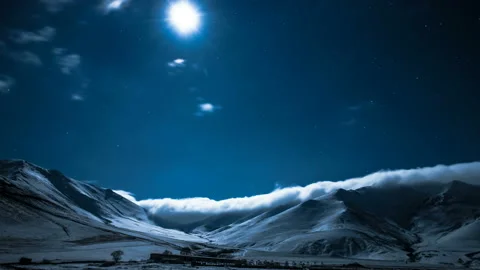 Winter Mountains and Sky Vídeo Stock 86651971