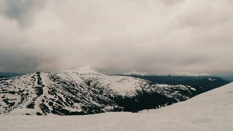 Winter mountains dolly time-lapse Stock Footage 107221331