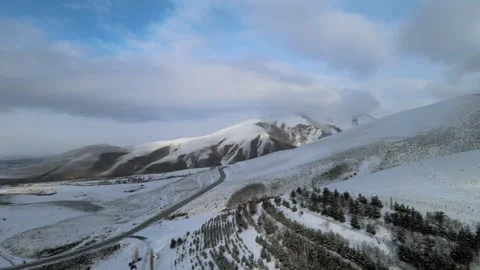 Winter mountains drone Stock Footage 263289373