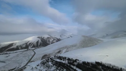 Winter mountains drone Stock Footage 263366015