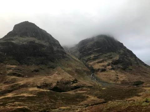 Winter in the mountains of Glencoe Stock Photos