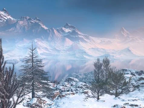 Winter mountains イラスト素材
