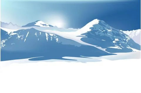 Winter mountains Stock Illustration