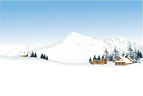 Winter mountains Stock Illustration