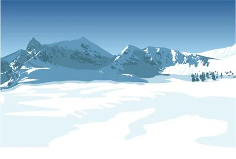 Winter mountains Stock Illustration