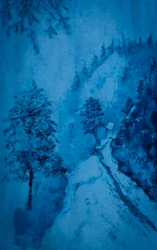 Winter in the mountains Stock Illustration