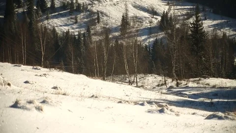 Winter mountains landscape at sunny day Stock Footage 72194575