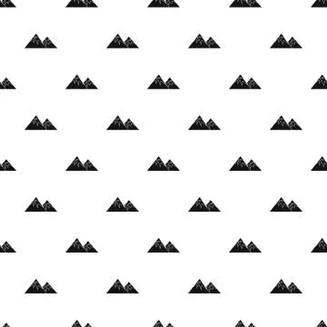Winter mountains pattern, simple style Stock Illustration