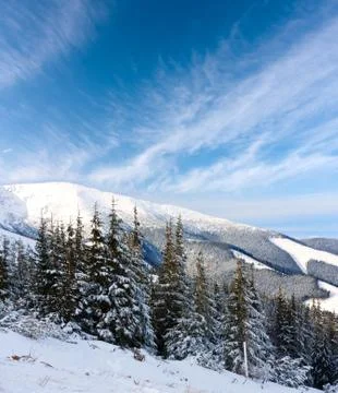 Winter in mountains Stock-Fotos